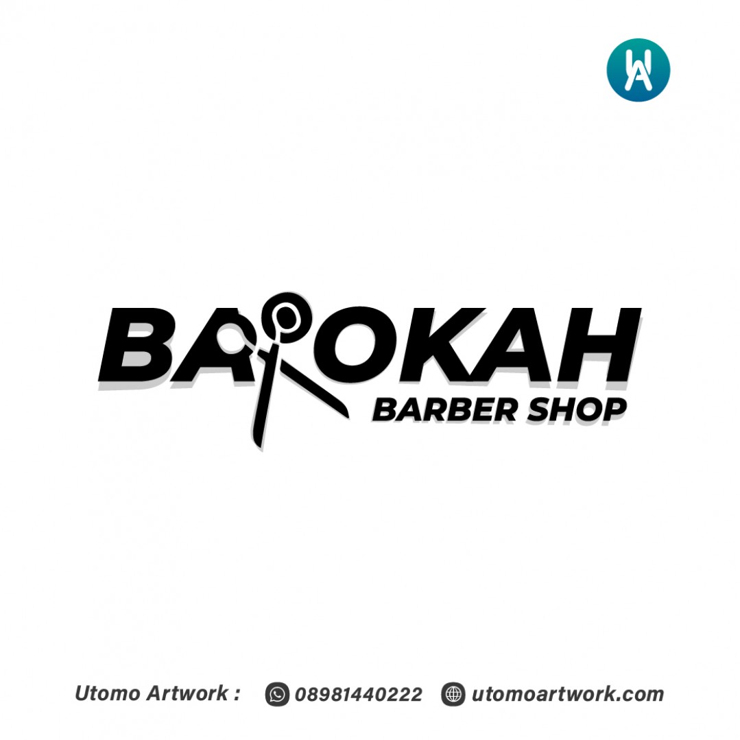 Desain Logo Barokah Barbershop