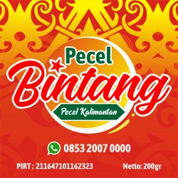 Desain Label Pecel Bintang Kalimantan